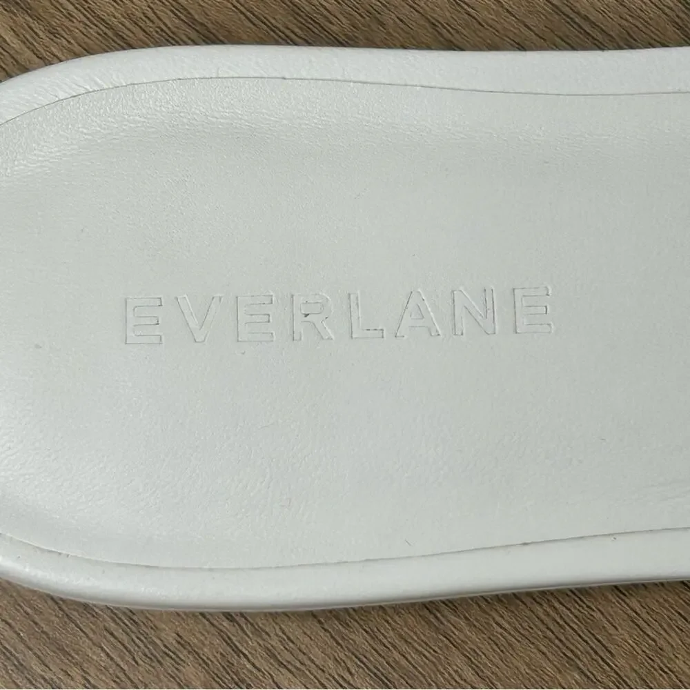 Everlane Women's The Double Strap Sandal White Leather 6.5 NWOB